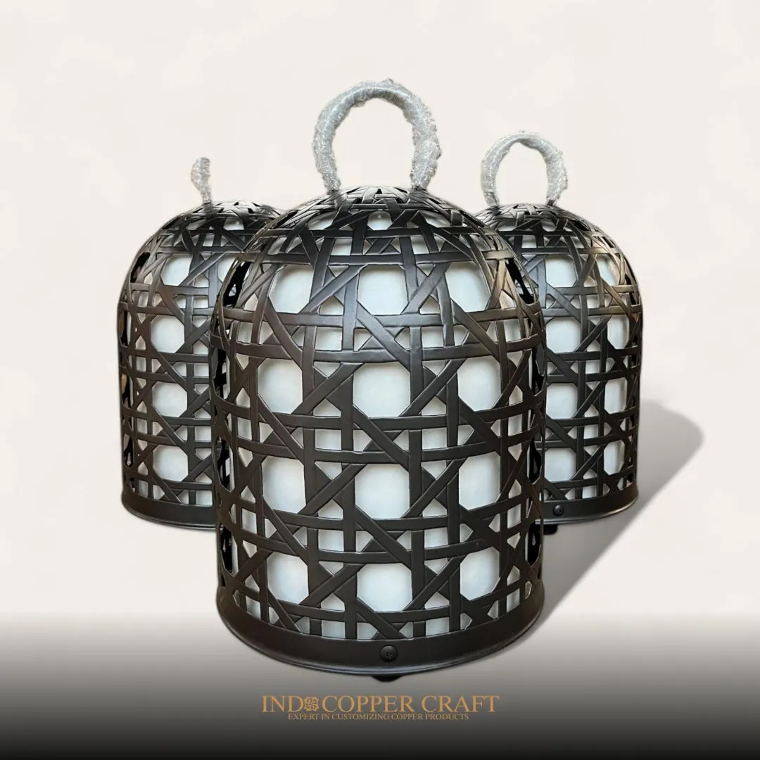 Brass Carved Cage Lamp