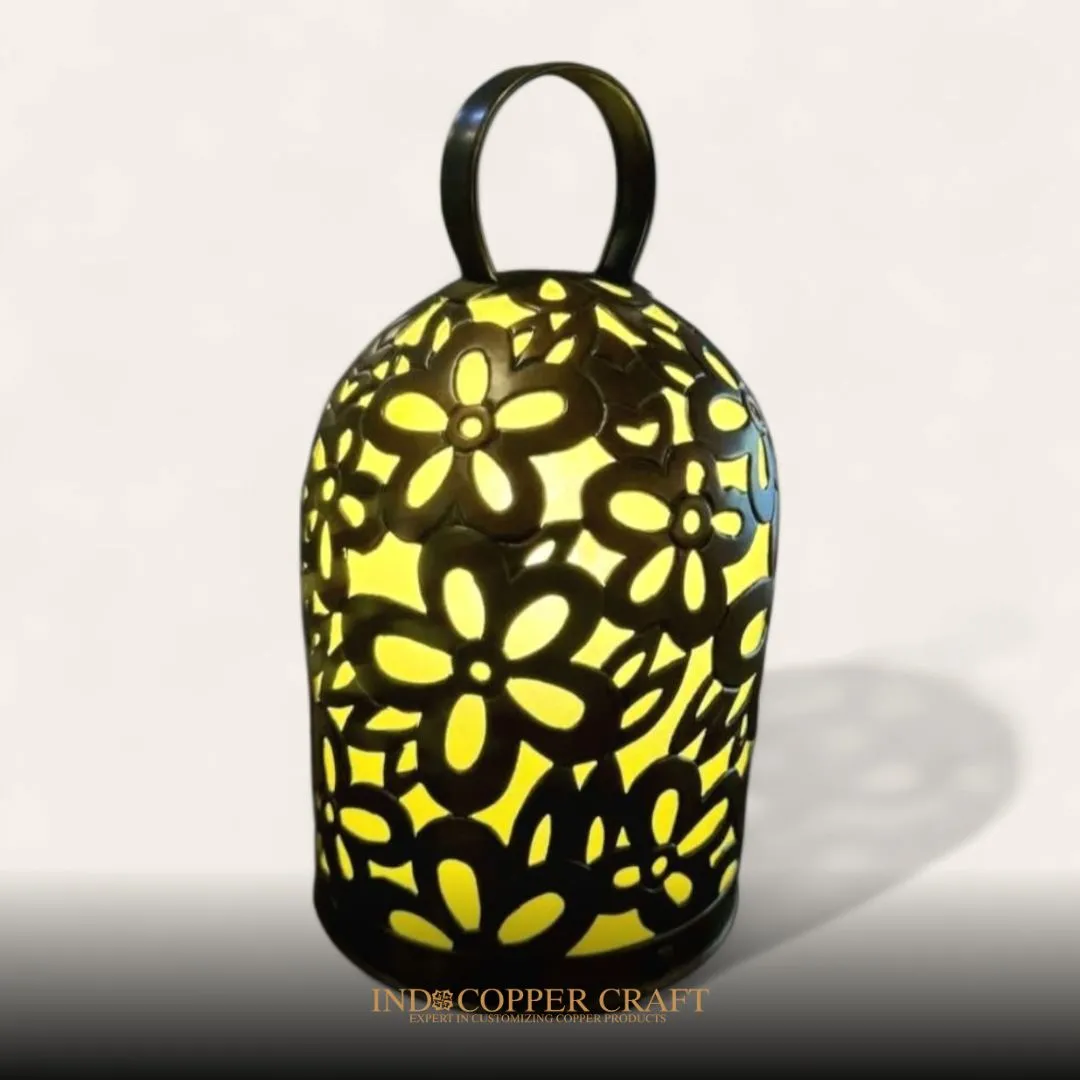 Brass Carved Cage Lamp
