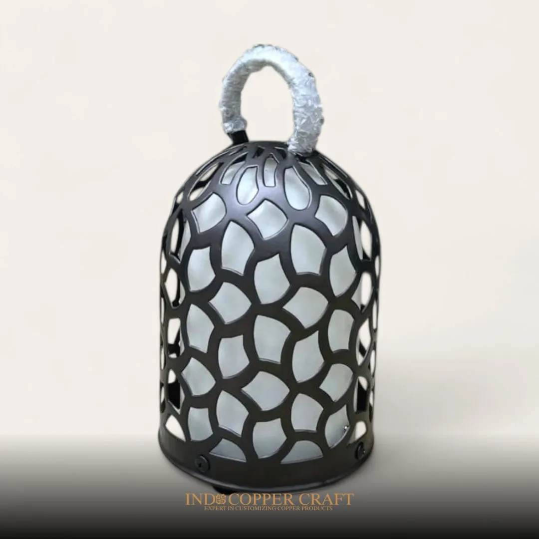 Brass Carved Cage Lamp