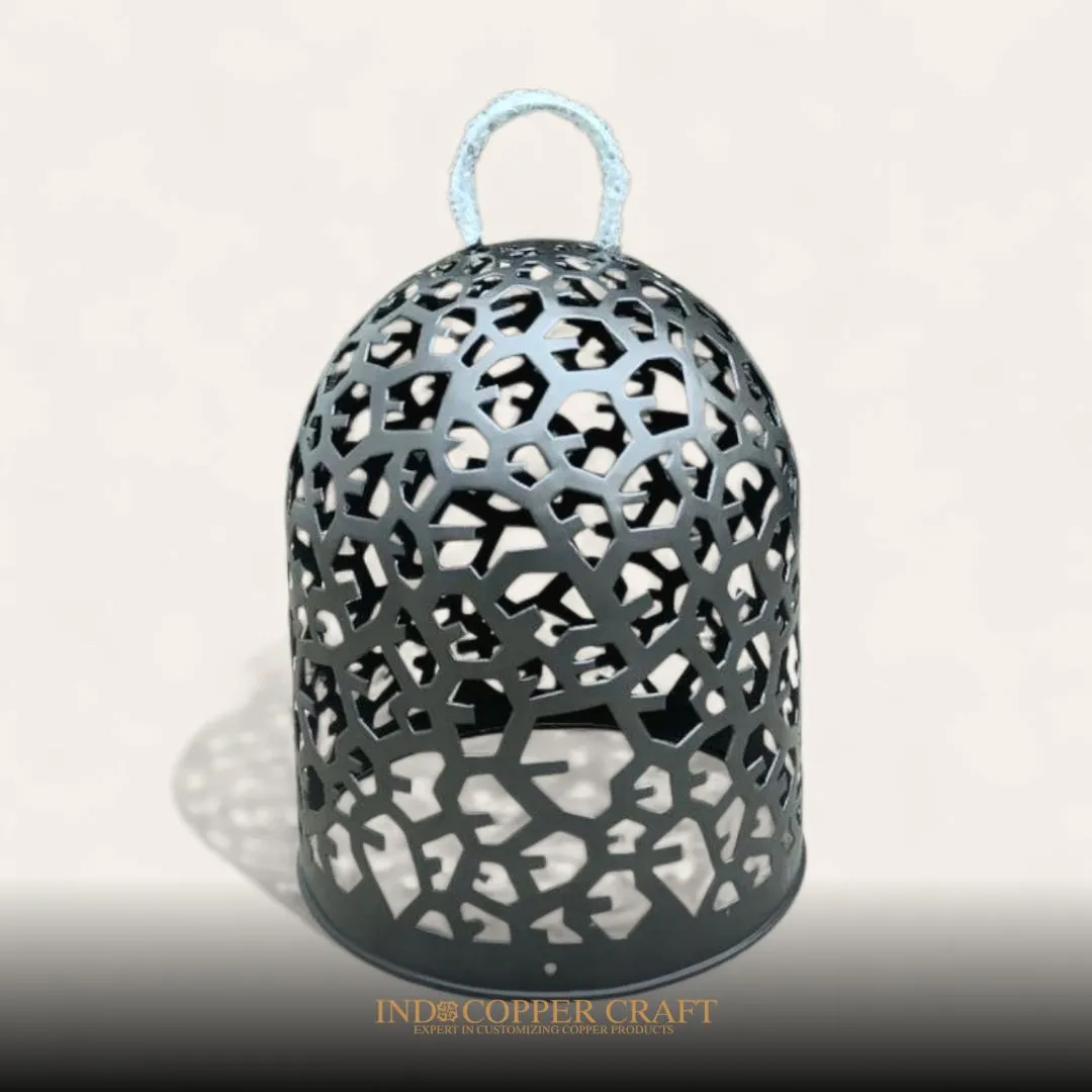 Brass Carved Cage Lamp